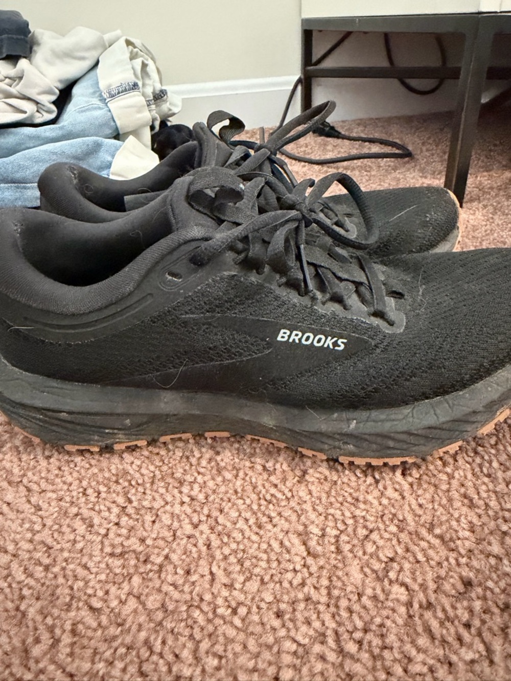 Black Brooks running shoes